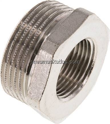 Reduziernippel G 1-1/4"(AG)-G 3/4"(IG), Messing vernickelt