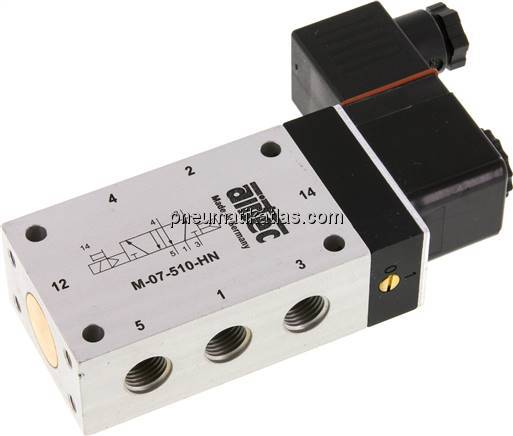 5/2-Wege Magnetventil, G 1/4", Luftfeder, 24 V DC, ATEX-Zulassung