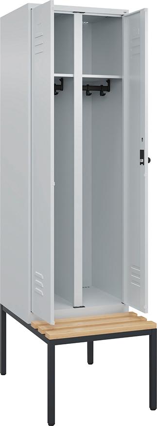 Garderobenschrank B600xT815xH2120 Korpus RAL 7035 LichtgrauTüren RAL 7035 Lichtgrau