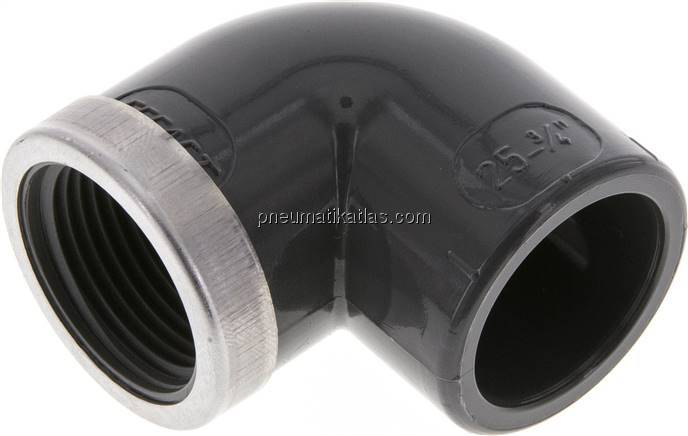 90°-Klebe-Gewindewinkel, PVC-U, 25mmxRp 3/4" IG