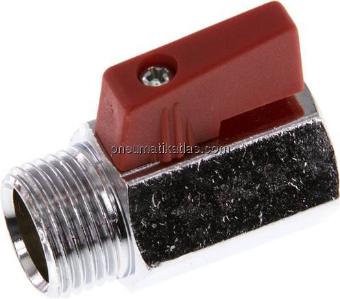 Messing-Minikugelhahn G 1/2" Innengewinde / Außengewinde, PN 15