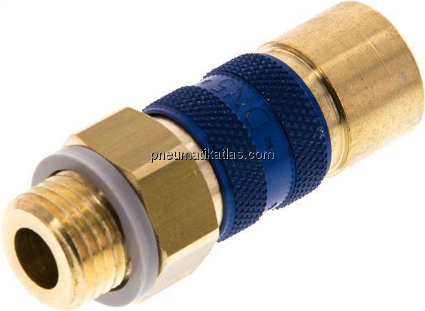 Kupplungsdose (NW5) G 1/4"(AG), blau, Sechseck SW10