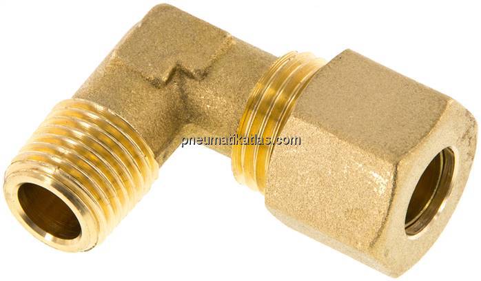 Winkel-Klemmringverschraubung R 1/4"-10 (M16x1,5)mm, Messing