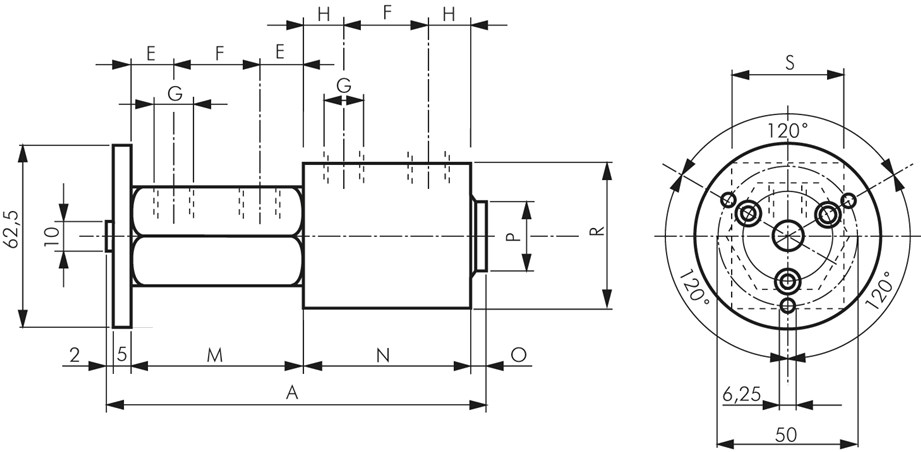 Zeichnung: Drehdurchführung, Standard