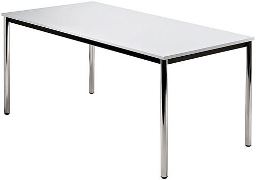 Bespr.-tisch 160 x 80 lichtgrau/Chrom