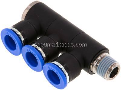 Steck-Mehrfachverteiler, 3-fach R 1/4"-10mm, IQS-Standard