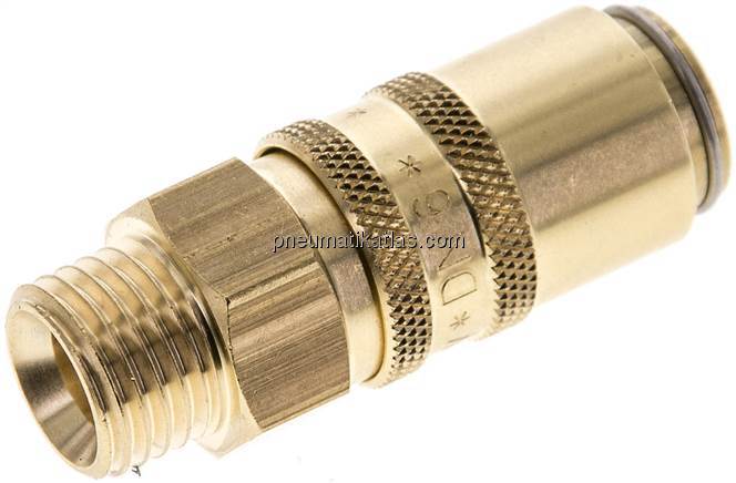 Temperierkupplungsdose 9mm Zapfen,M 14x1,5(AG), Messing