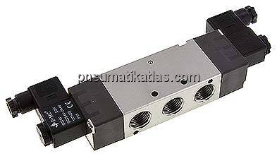 5/2-Wege Magnetventil, G 1/2", Impulsventil, 12 V DC