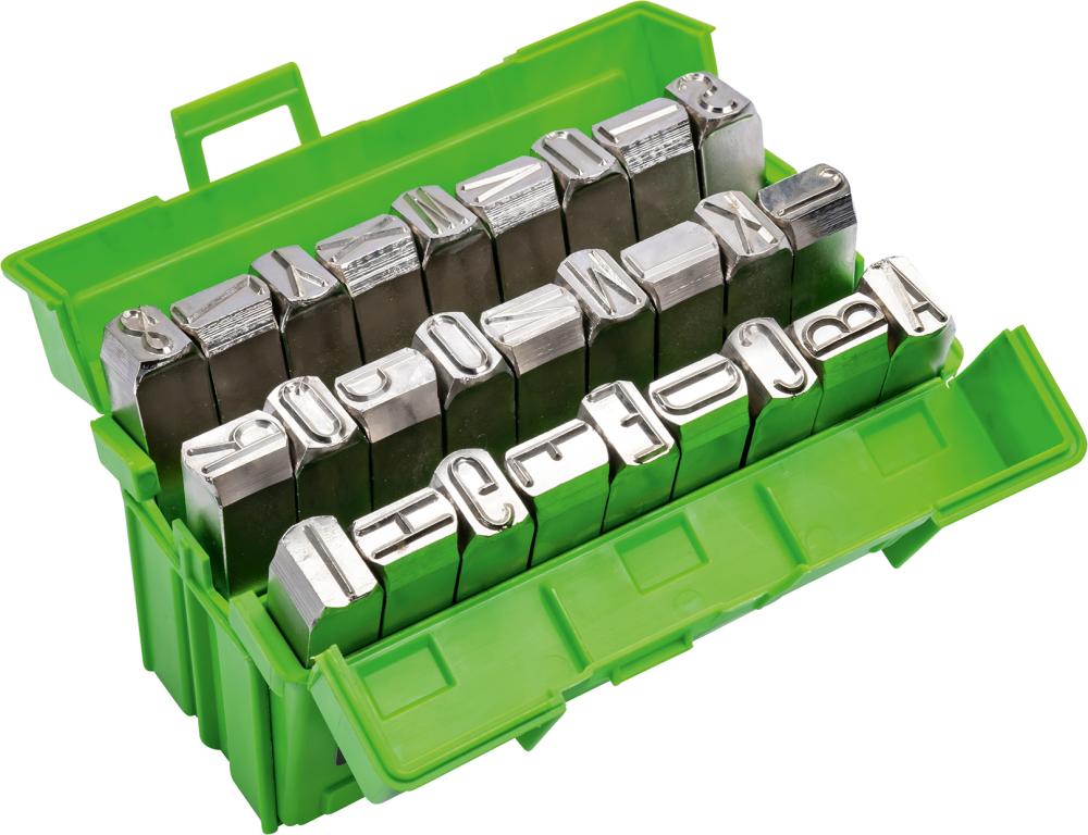 Schlagbuchstaben-Satz vernickelt Schrifthöhe 12mm KUKKO