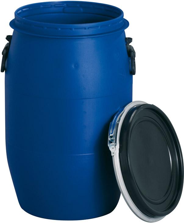 Weithalsfass 60 l blau D400xH640 mm Öffnung D325 mm 2 Tragegriffe