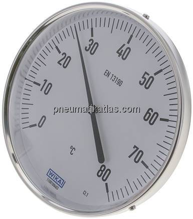 Bimetallthermometer, waagerecht D160/0 bis +80°C/63mm