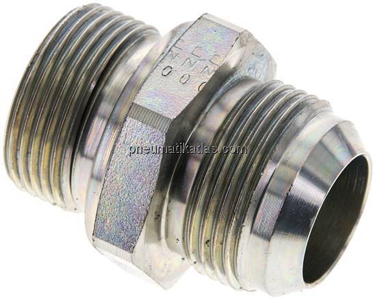 Doppelnippel M 33x2-UN 1-5/16"-12(JIC), Stahl verzinkt