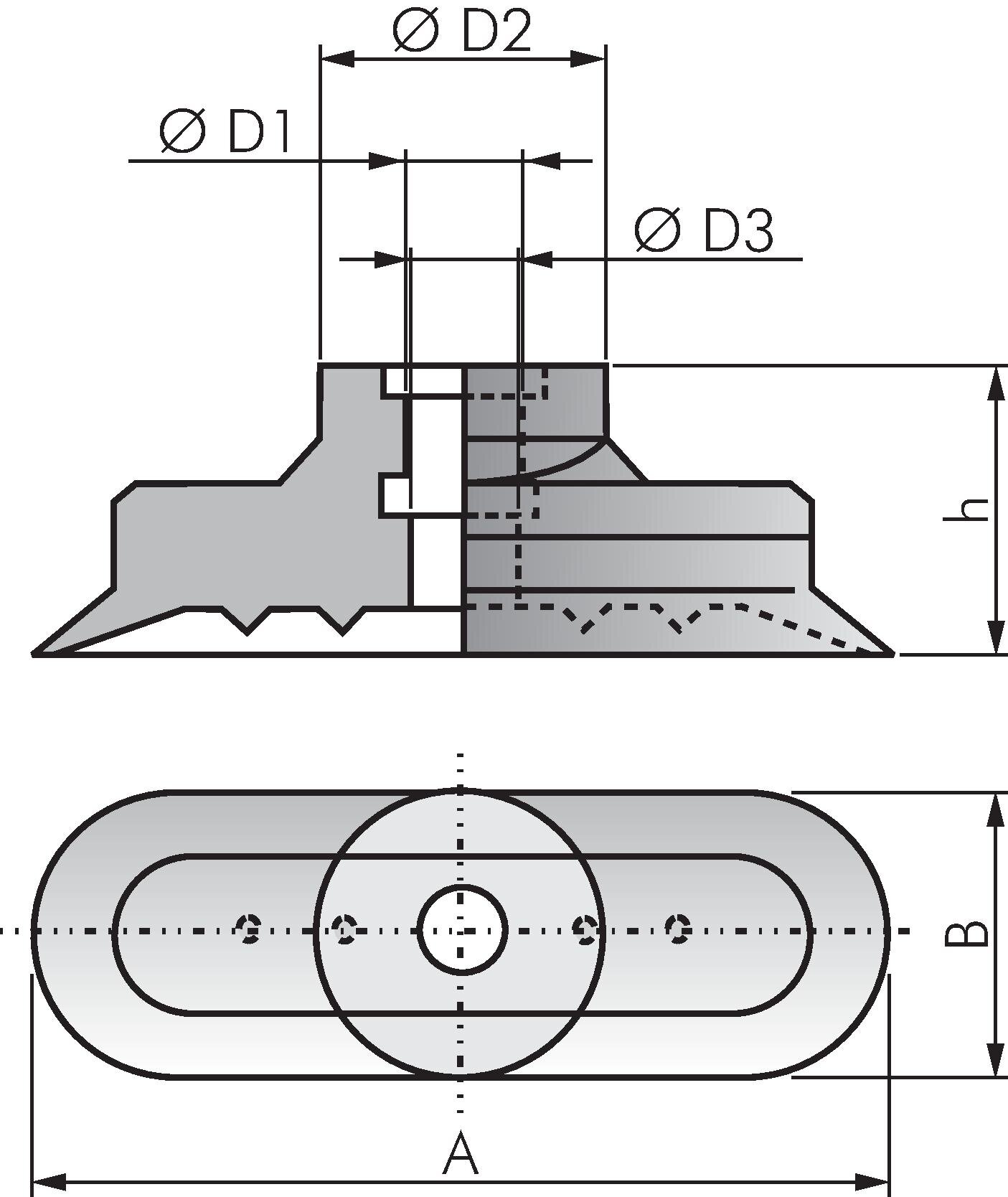 Zeichnung: Sauger mit Halter