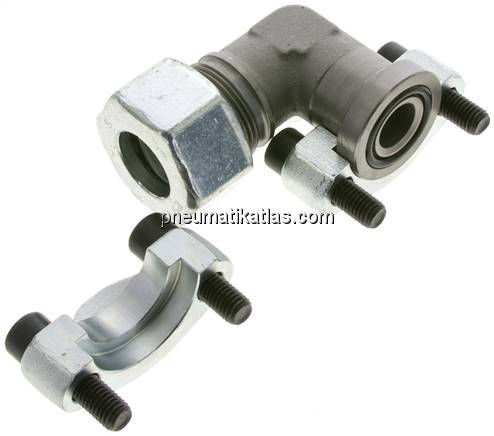 Winkel-Flanschverschraubung 3/4"-SAE (6000 PSI), 25 S (M36x2)