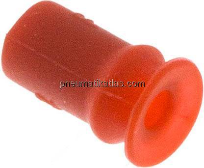 Balgsauger, 1,5-fach, P-Serie, Ø 6x2mm, Silikon (50A), rot