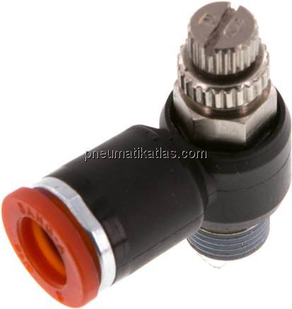 Winkel-Drosselrückschlagventil R 1/8"-8mm,zuluftregelnd