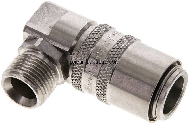 90°-Temperierkupplungsdose 13mm Zapfen,G 3/8"(AG)