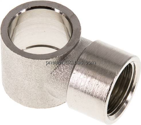 L-Ringstück mit Innengewinde G 3/8", Messing vernickelt