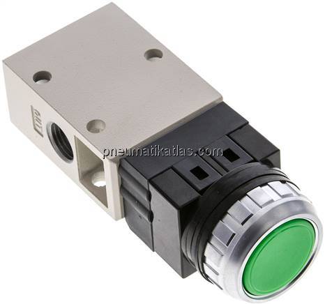 3/2-Wege Ventil G 1/4", Drucktaster grün