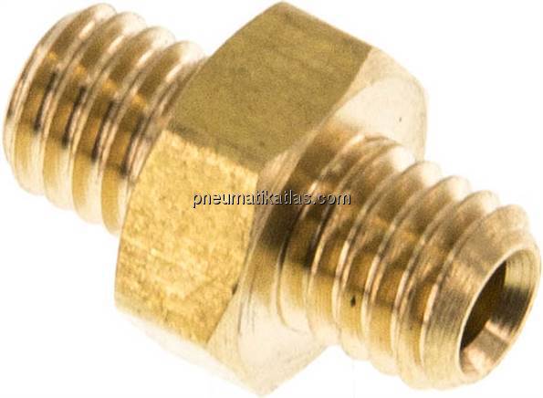 Doppelnippel M 5-M 5, Messing/Rotguss