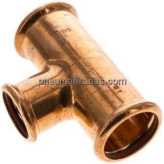 Pressfitting, T-Stück, 42x35mm innen, Kupfer / Kupferlegierung