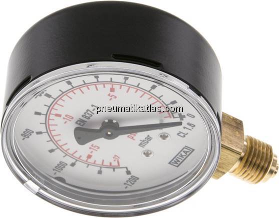 Manometer senkrecht (KU/Ms), 63mm, -1200 bis 0 mbar, G 1/4"