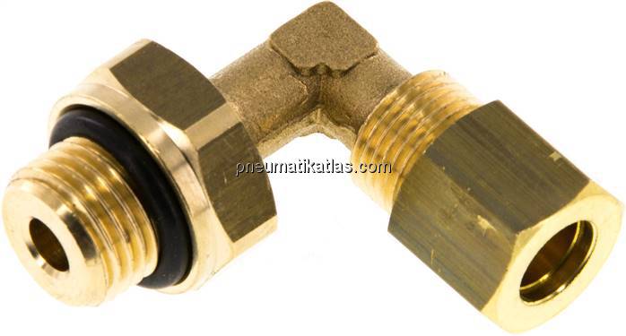 Winkel-Klemmringverschraubung G 1/4"-8 (M12x1)mm, Messing