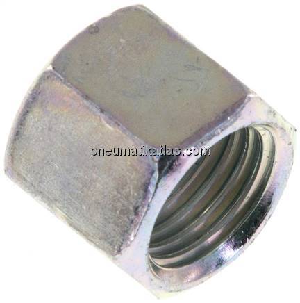 Überwurfmutter DN6, M 14x1,5, Bohrung 9,9mm, Stahl verzinkt