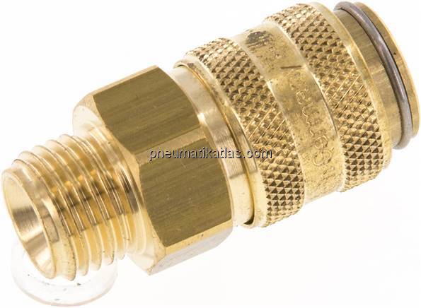 Temperierkupplungsdose 9mm Zapfen,G 1/4"(AG), Messing