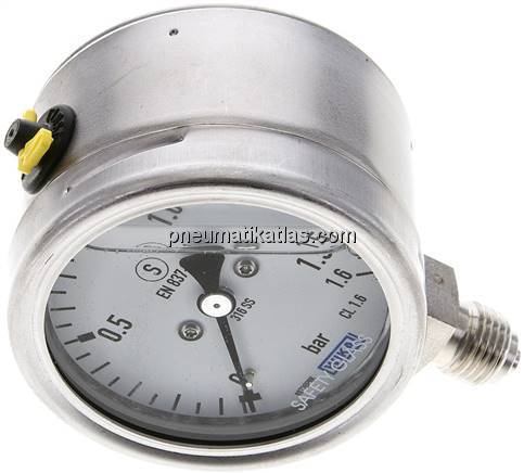 Gly.-Sicherheits-Manometer senkrecht,63mm, 0 - 1,6 bar
