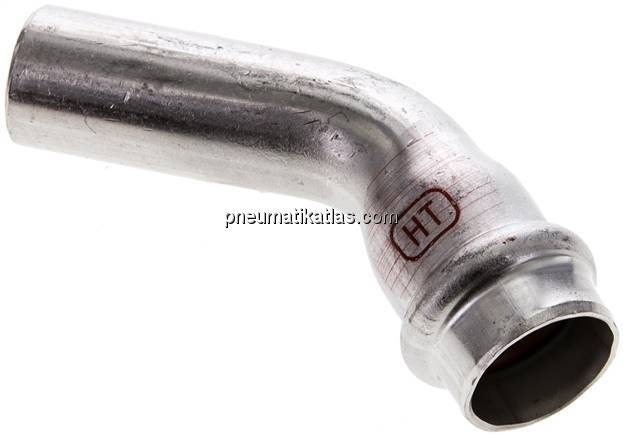 Pressfitting, 45° Bogen, 18mm i/a, Edelstahl