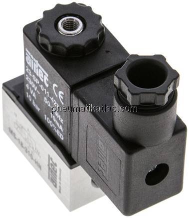 3/2-Wege Magnetventil, G 1/8", 230 V AC, Federrückstellung (NC)