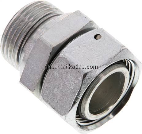 Einstellb. Schneidringverschr. G 1"-28 L, Stahl verzinkt