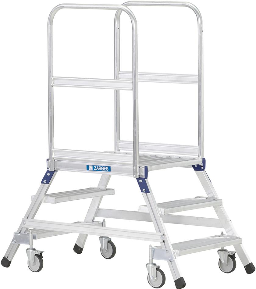 Podesttreppe beidseitig 3 Stufen Podesthöhe 0,72 m ZARGES