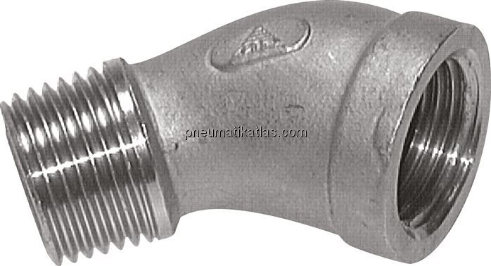 Exemplarische Darstellung: Einschraubwinkel 45° mi