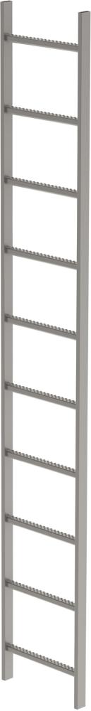 Schachtleiter 10 Sprossen L 2,80 m B440 mm LW 300 mm Edelstahl V4A