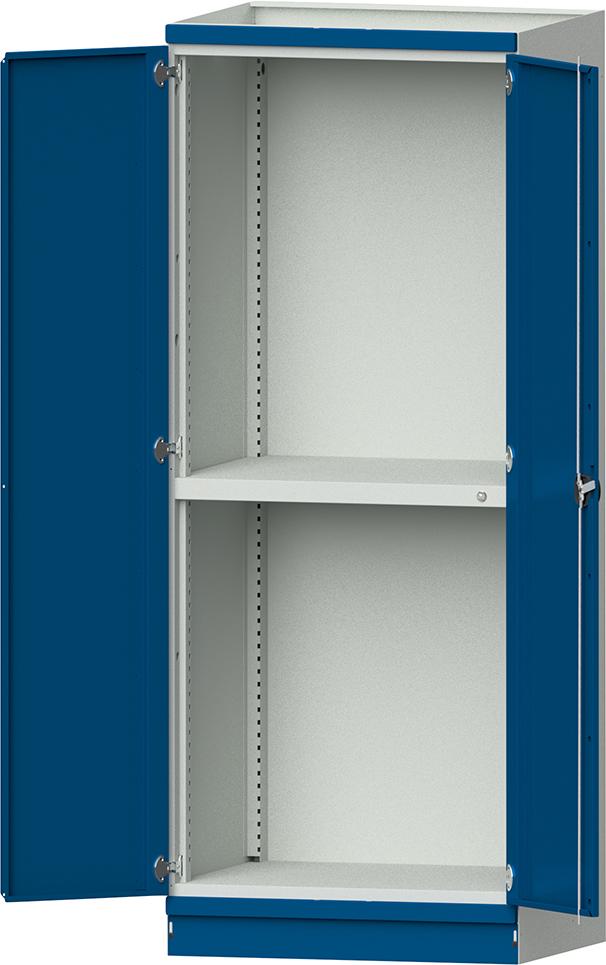 Leergehäuse Modell 102 B865xT720xH2200mm RAL 7035/5012 mit Türen Schubladenblock NH 900mm