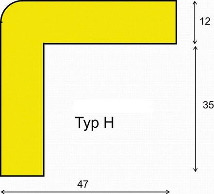 Eckschutzprofil Typ H, Zuschnitt mm gelb/schwarz selbstklebend Dancop