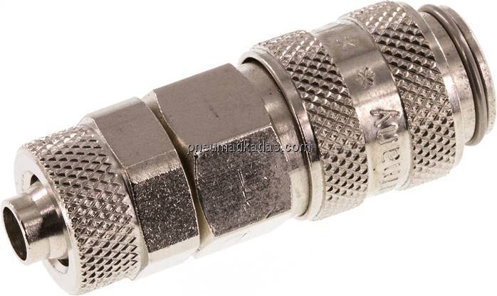 Kupplungsdose (NW5) 8x6mm Schlauch, Messing vernickelt