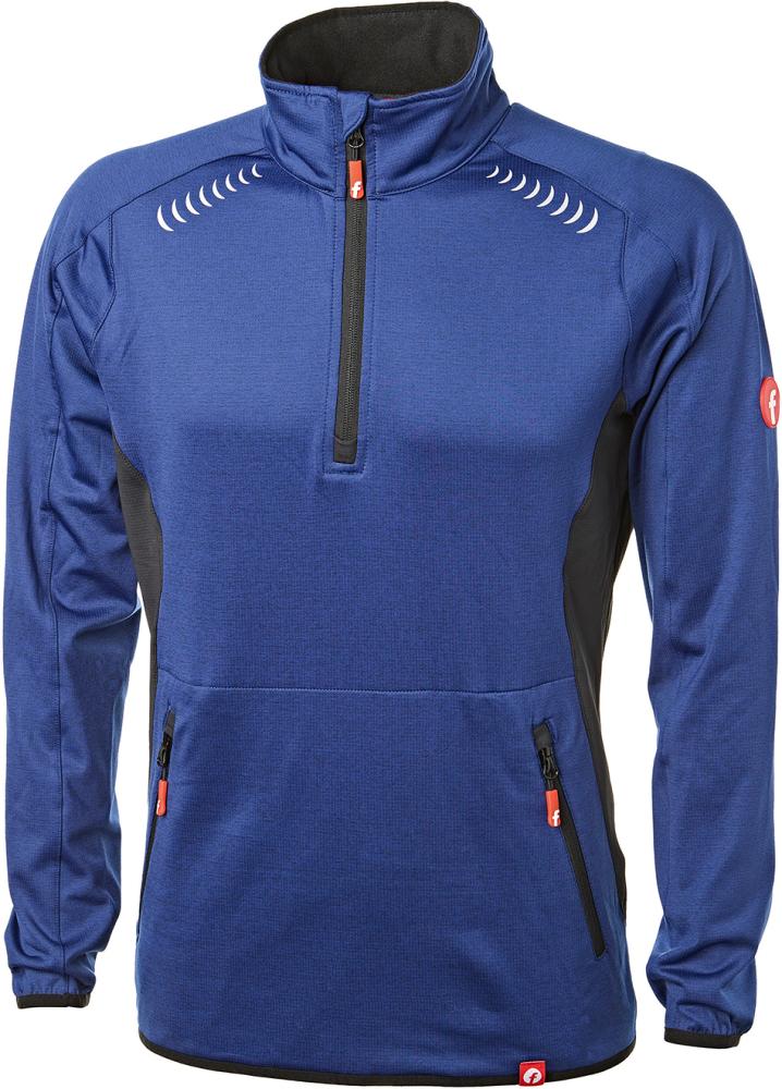 Tech-Fleecepullover kornblau/schwarz meliert Gr. 4XL Fortis Elements