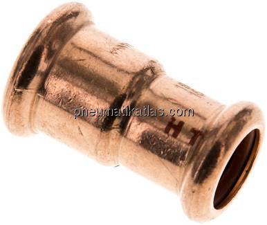 Pressfitting, Reduziermuffe, 18x15mm, Kupfer / Kupferlegierung