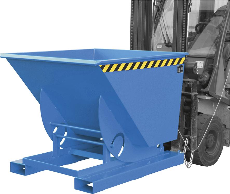 Kippbehälter AK 750 l B1190xT1420xH1070 mm RAL5012 Tragkraft 1000kg mit Abrollsystem