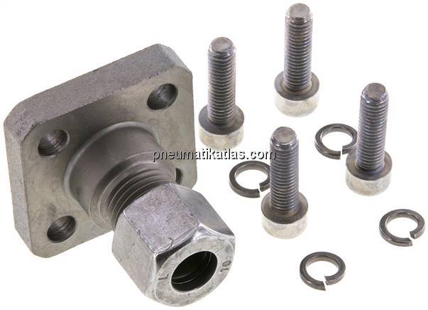 Gerade Flanschverschraubung Pumpenflansch LK 35, 10 L (M16x1,5)