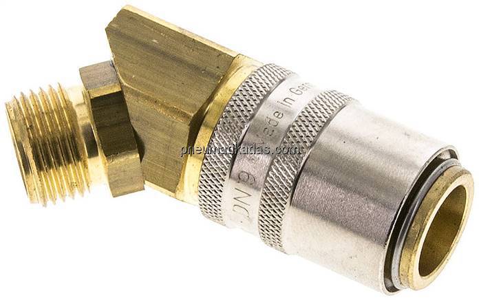 45°-Temperierkupplungsdose 13mm Zapfen,G 3/8"(AG)