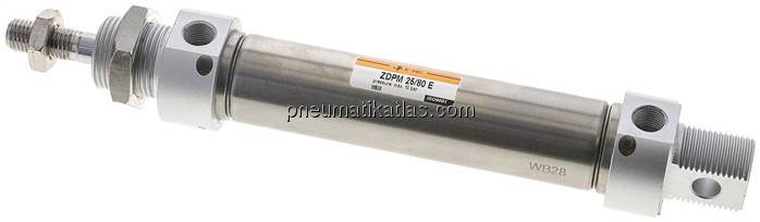 ISO 6432-Zylinder, doppeltwirkend, Kolben 25mm,Hub 80mm