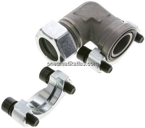 Winkel-Flanschverschraubung 1"-SAE (3000 PSI), 28 L (M36x2)