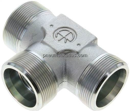 T-Schneidringverschraubung 38 S (M52x2), ohne Mutter & Schneidring, Stahl verzin