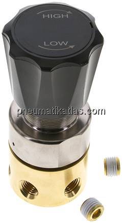 Hochdruck-Druckminderer, NPT 1/4", 1 - 172 bar, Messing