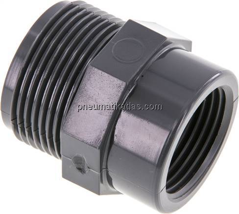 Reduziernippel G 1-1/4"(AG)-Rp 1"(IG), PVC-U