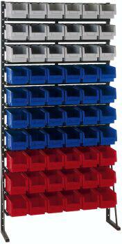 Norm-Regal-einseitig H2000xB1000 mm 60 Kästen LA-KA-PE